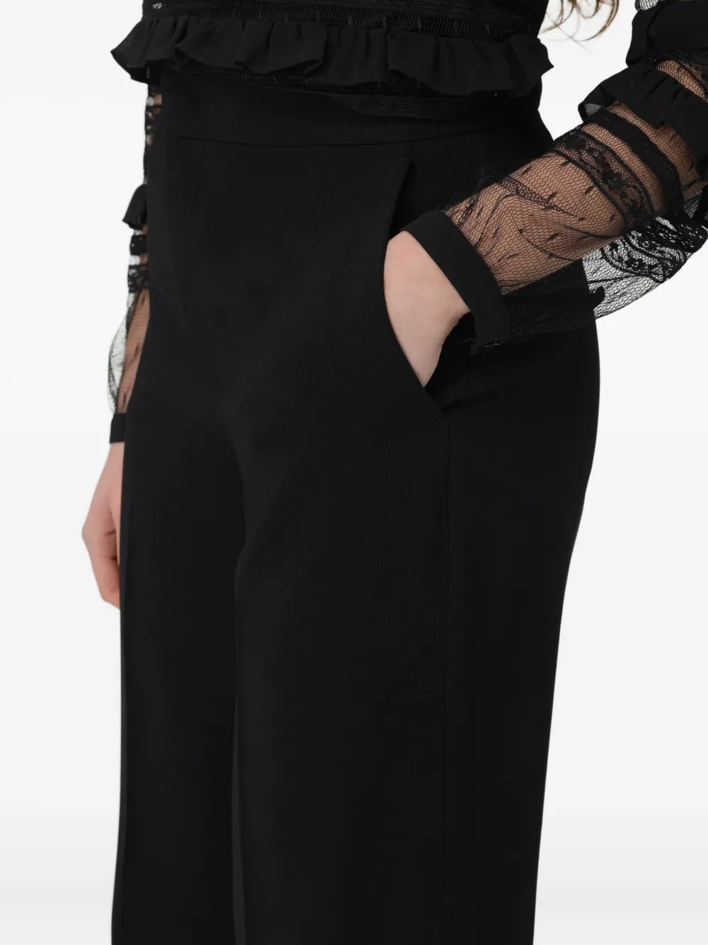Twinset Logo-plaque Trousers In Black