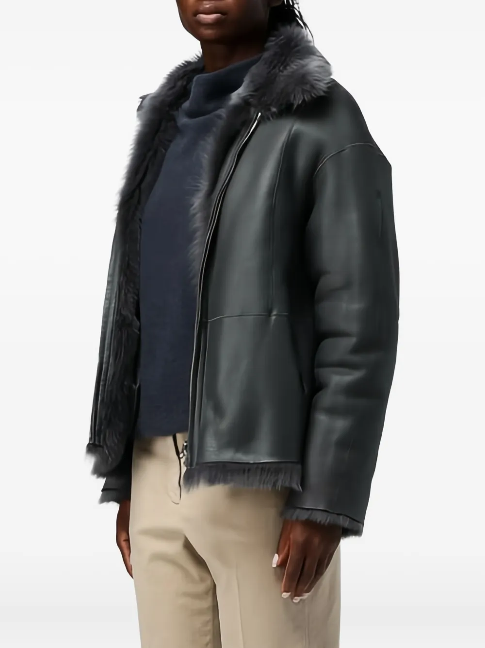 Desa 1972 reversible shearling jacket - Grijs