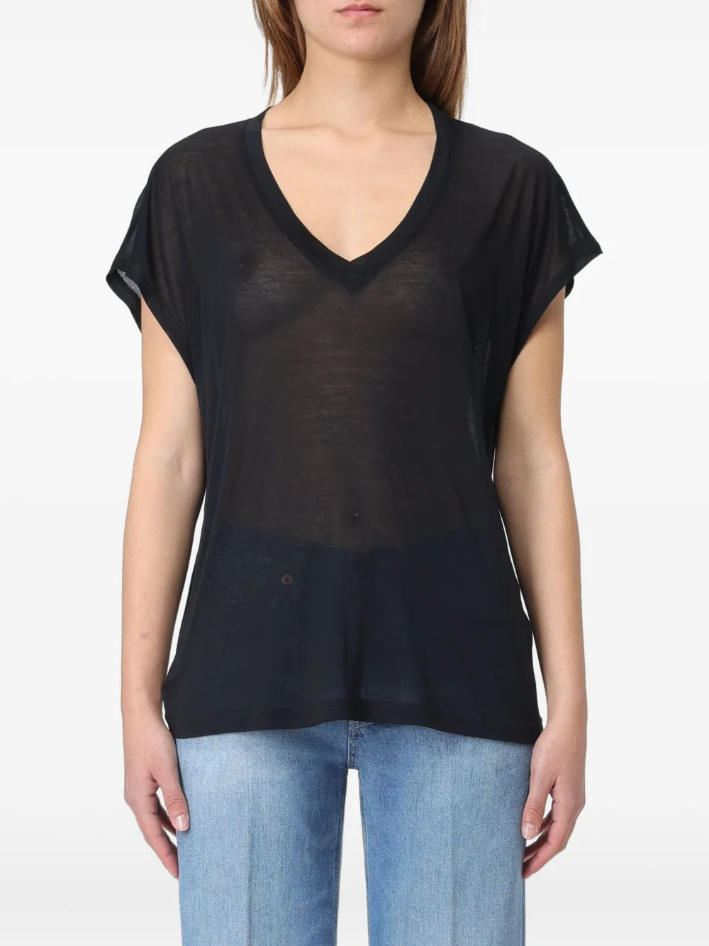 DONDUP playera con cuello en V | negro | Image 1