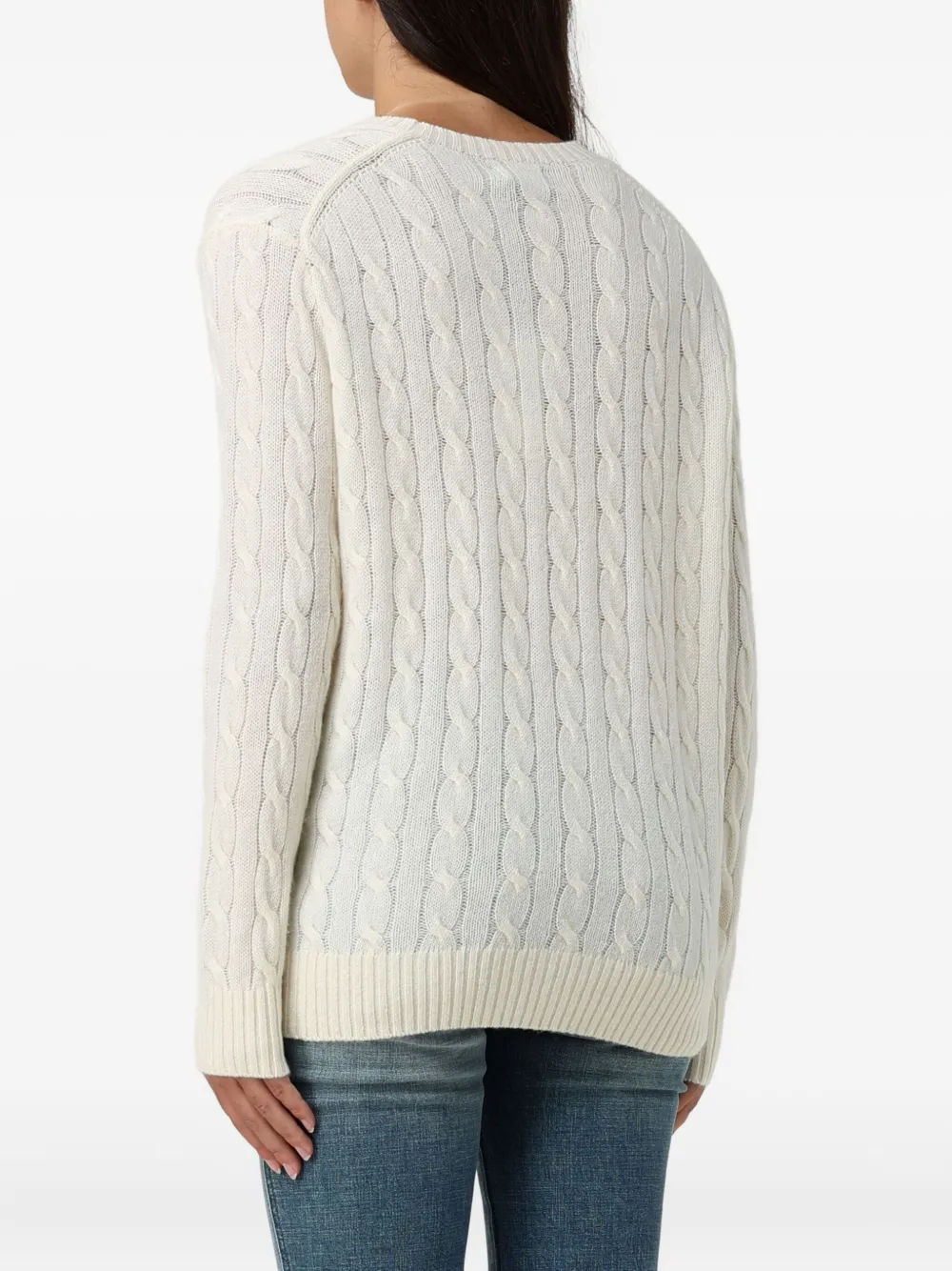 Polo Ralph Lauren Cable-knit Logo Sweater In White