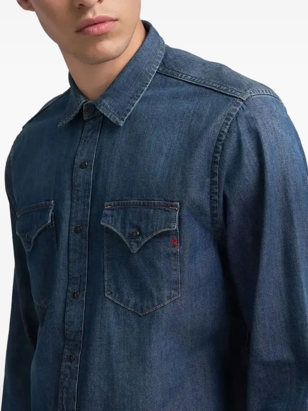 Replay Overhemd met zak Blauw