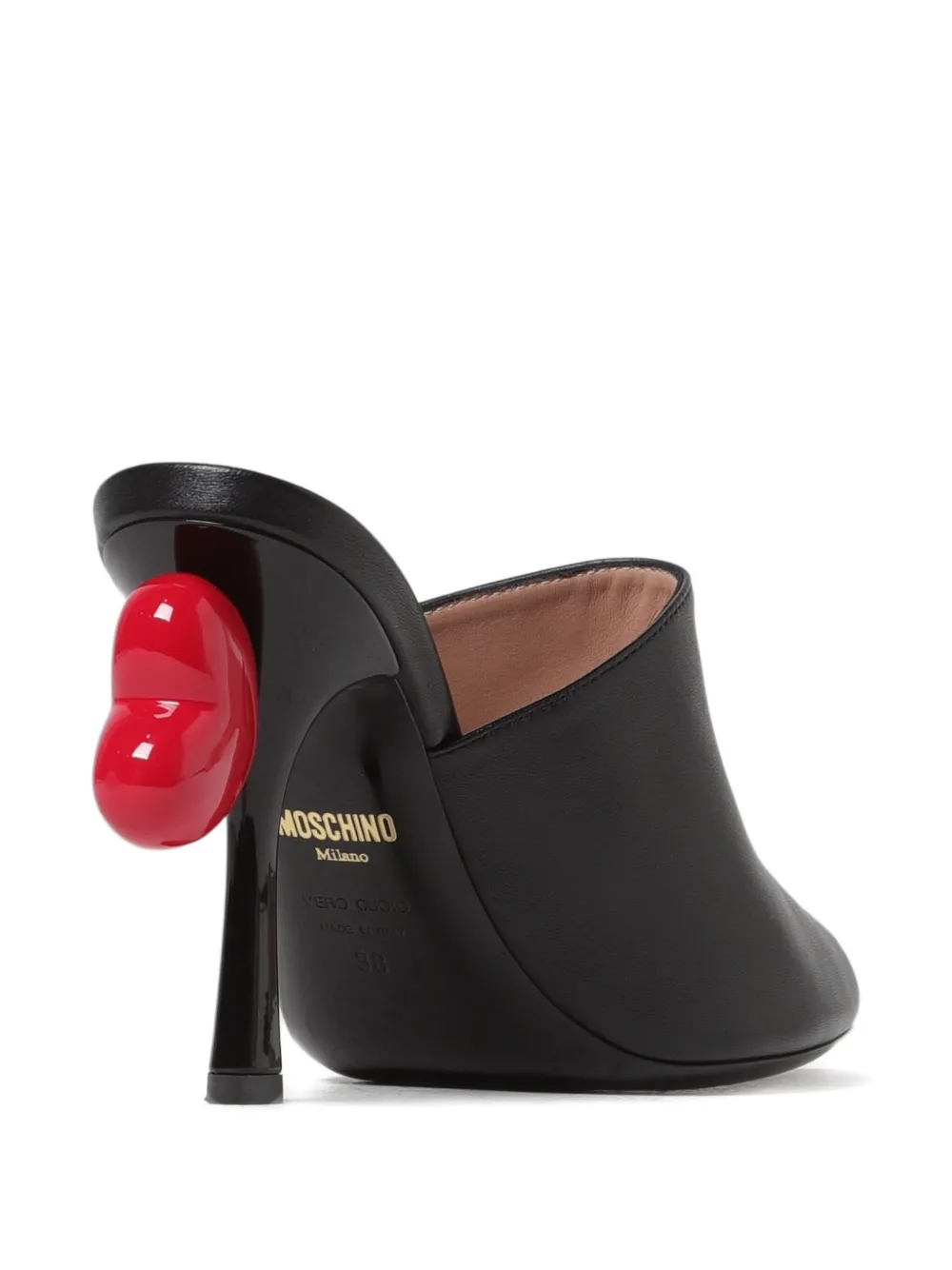 Moschino Sandalen met hartdetail en hoge hak Zwart