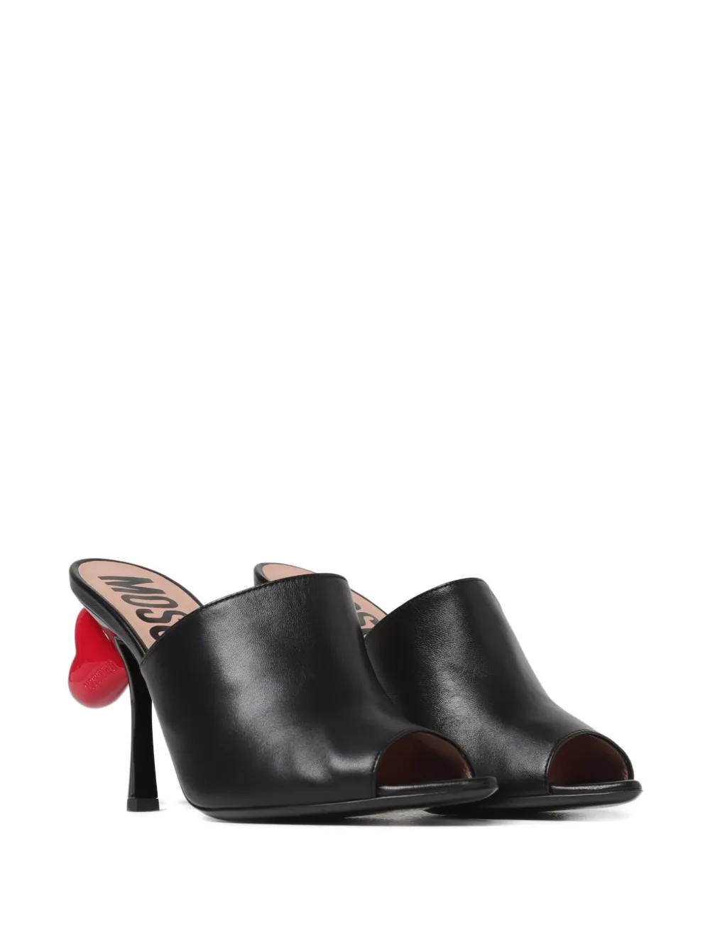 Moschino Sandalen met hartdetail en hoge hak Zwart