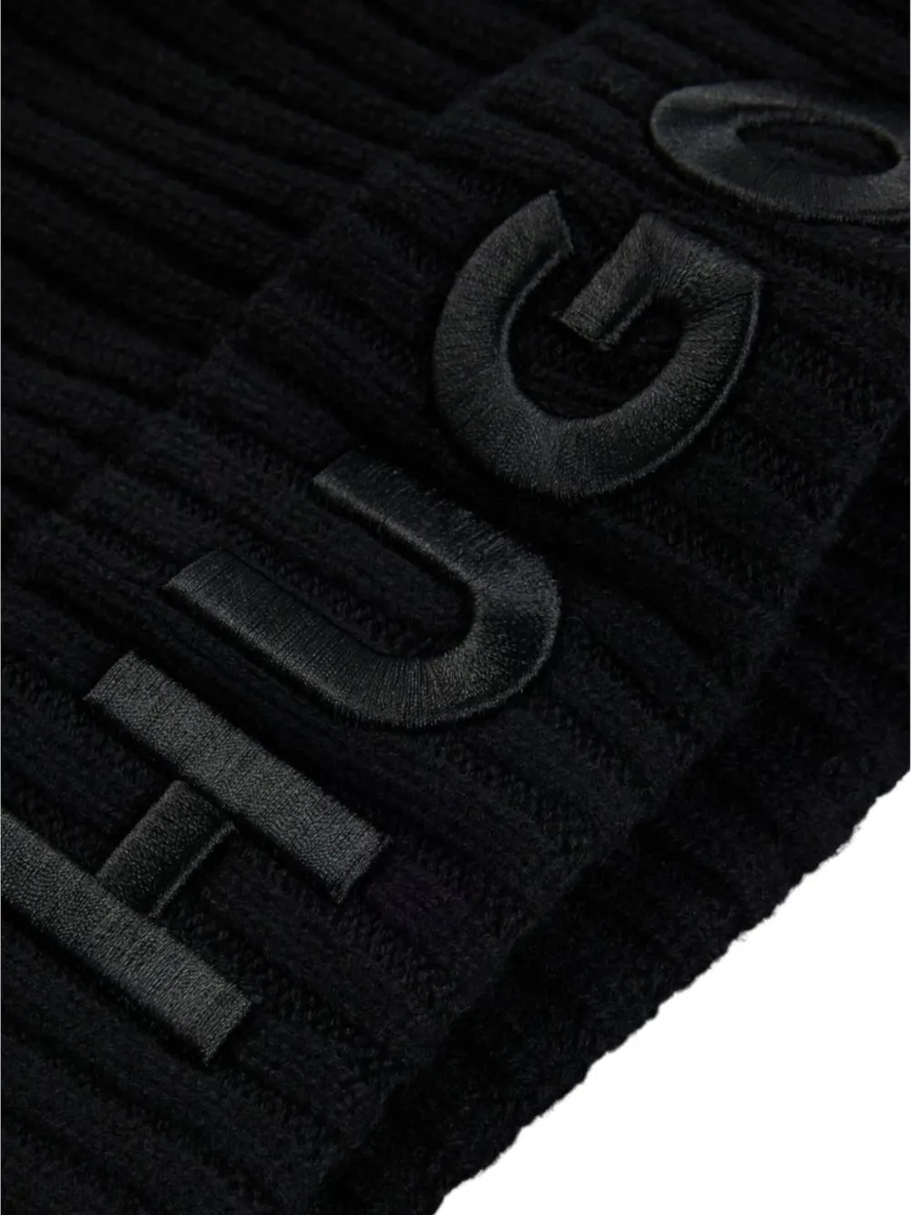 Hugo Boss Ribbed Beanie Hat In Black