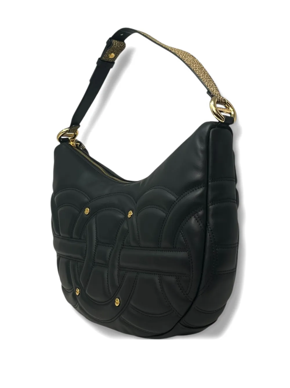 Borbonese Medium Rondo´ Shoulder Bag In Black