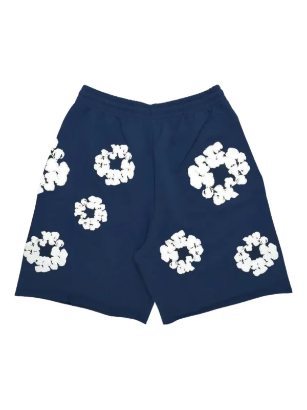 Denim Tears Cotton Print Shorts | Blue | FARFETCH
