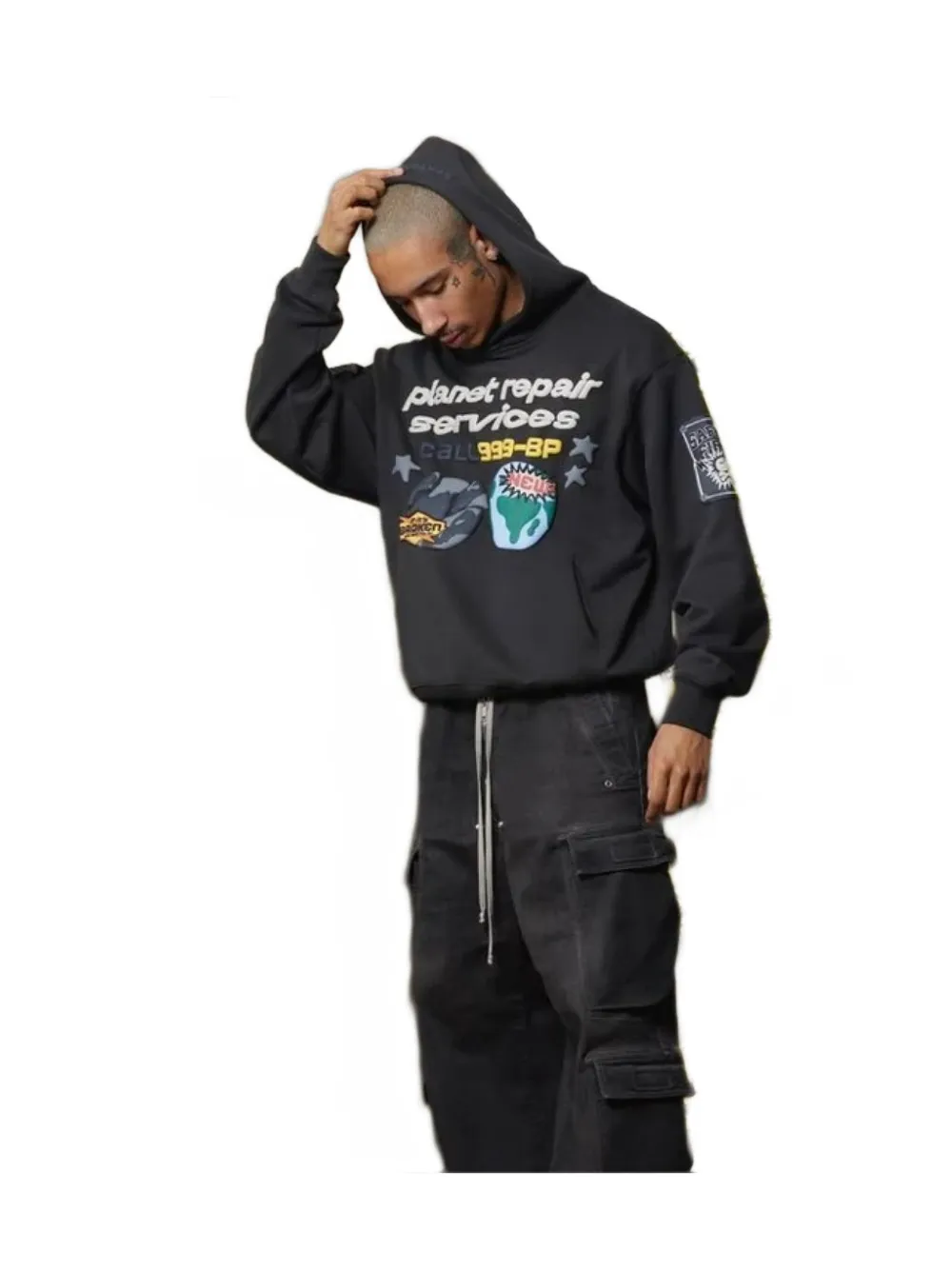 Broken Planet Planet Repair Services Hoodie In Black