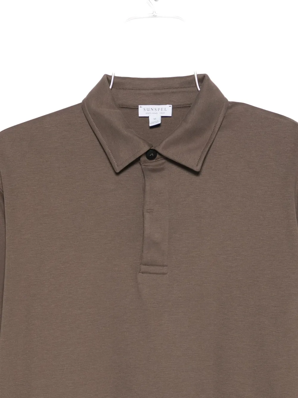Sunspel Long-sleeve Polo Shirt In Brown