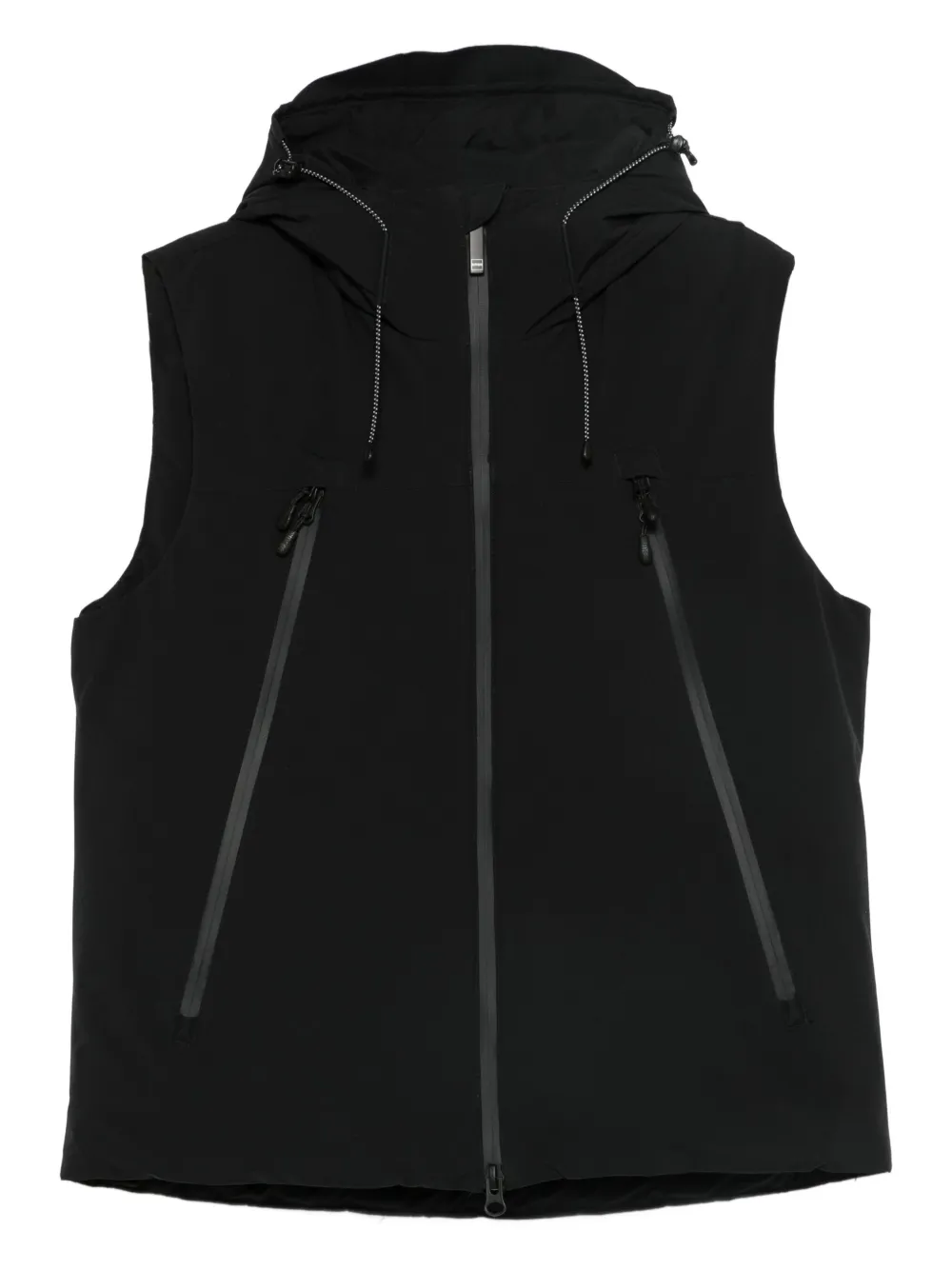 OUTHERE hooded zip-up gilet - Black