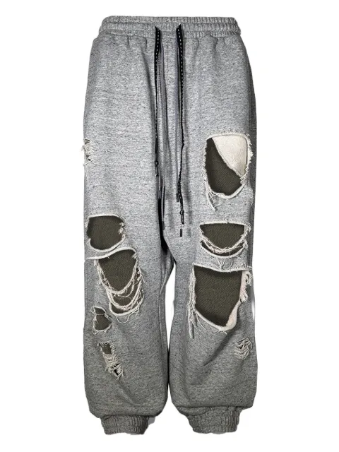 Mostly Heard Rarely Seen distressed track pants