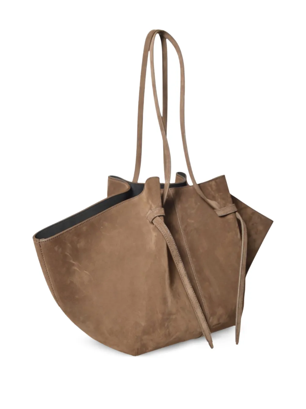Yuzefi Suède shopper met geknoopt detail Bruin