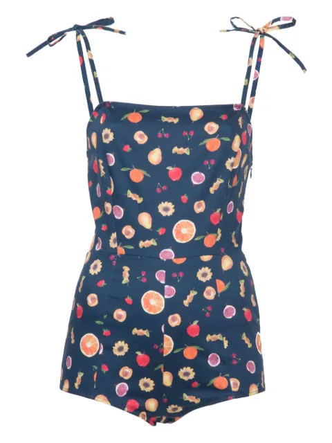 Lhd tie-strap printed bodysuit