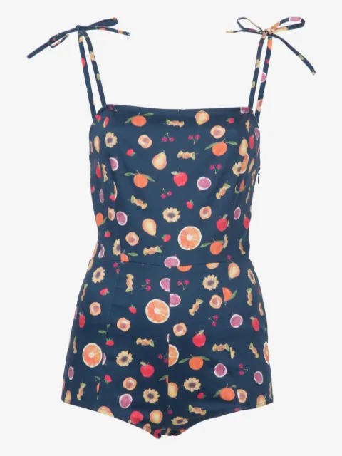 Lhd tie-strap printed bodysuit