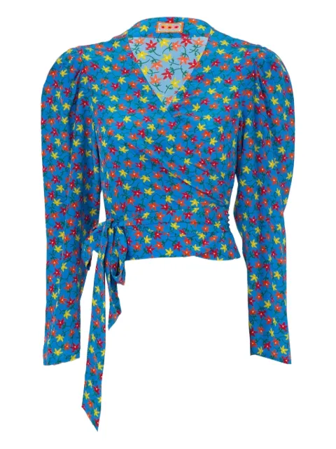 Lhd Odalys puffed sleeve floral  blouse