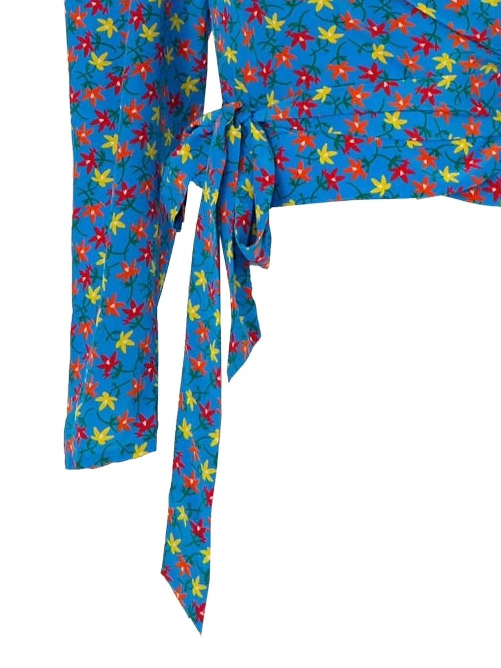 Lhd Odalys puffed sleeve floral blouse - Blauw