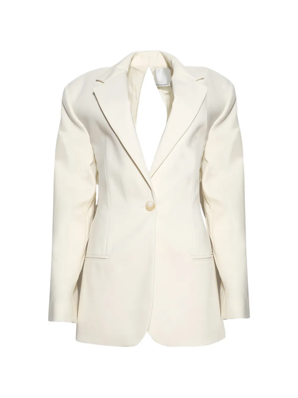 Christopher Esber bow-back twill blazer - White