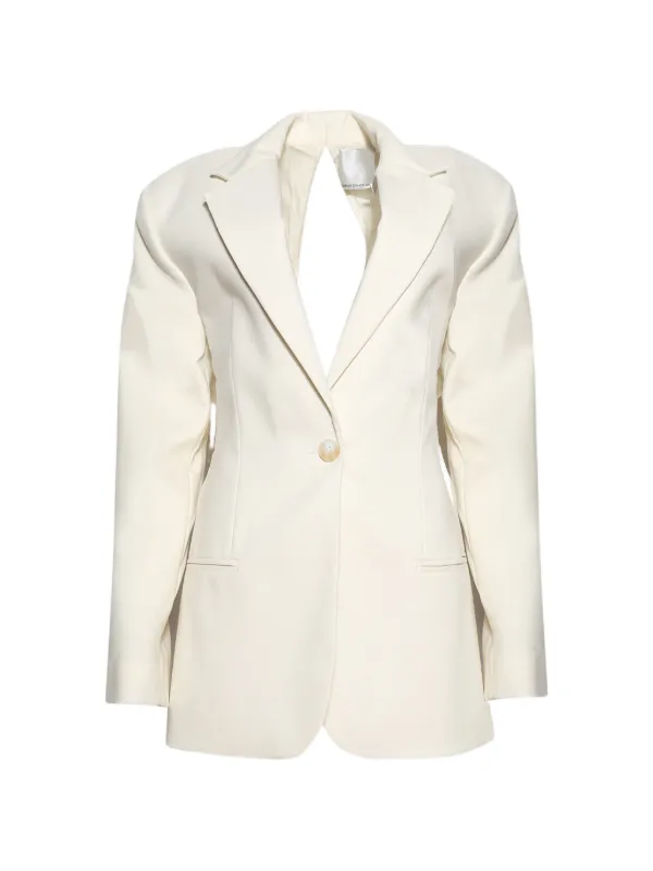 Christopher Esber Bow-back Twill Blazer in White