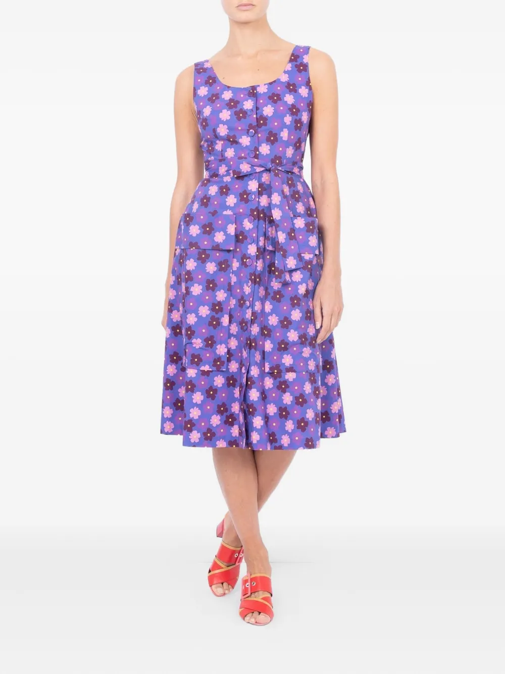 Lhd Ramatuelle floral tie dress - Paars