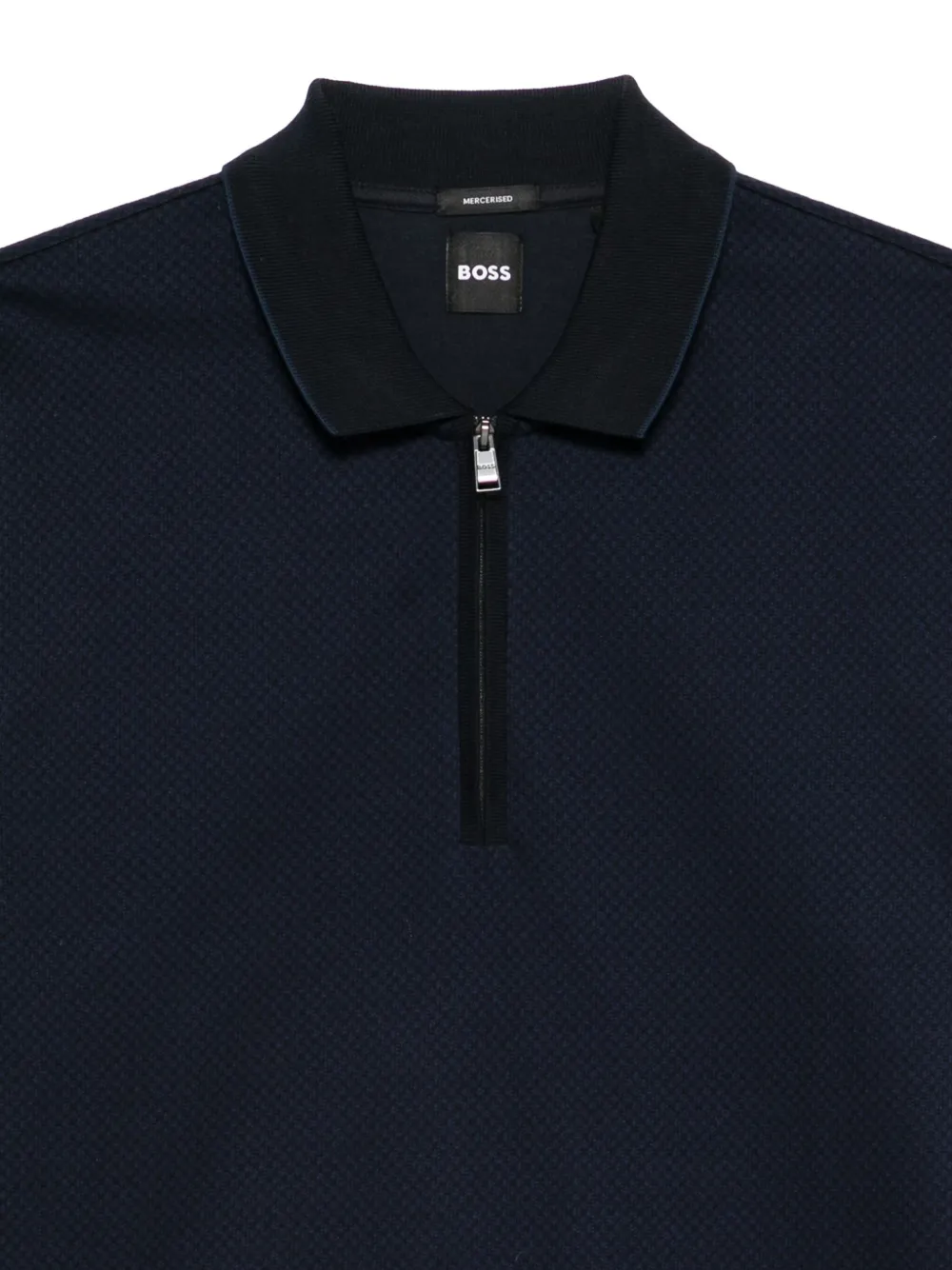 BOSS Mercerized katoenen poloshirt Blauw