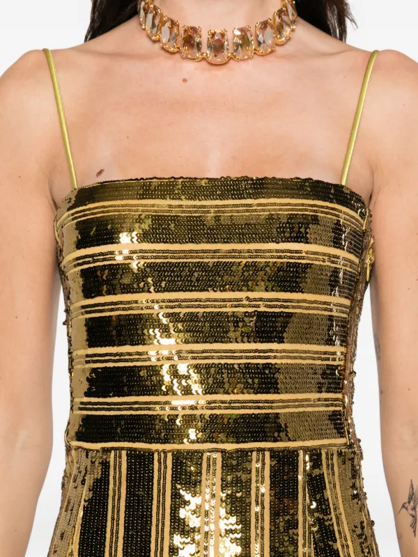 slim fit dress slacks Adoria Sequin Cut Out Maxi Dress / Gold | Meshki main image 1