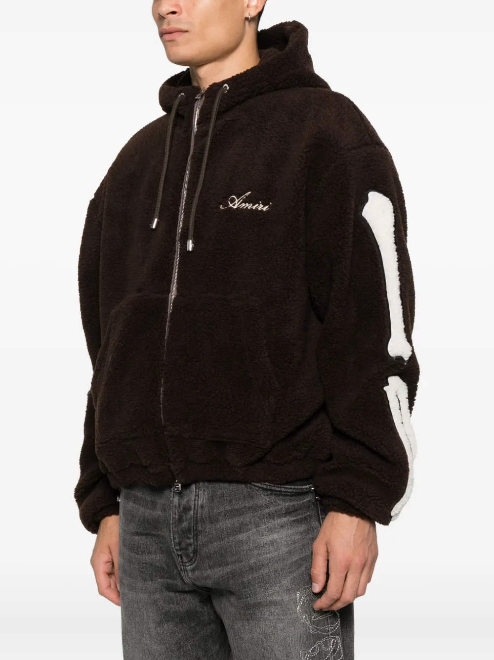 AMIRI Hoodie met rits Bruin