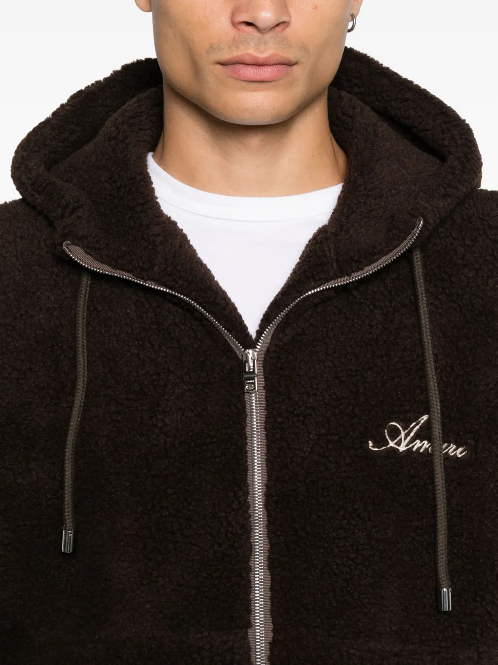 AMIRI Hoodie met rits Bruin