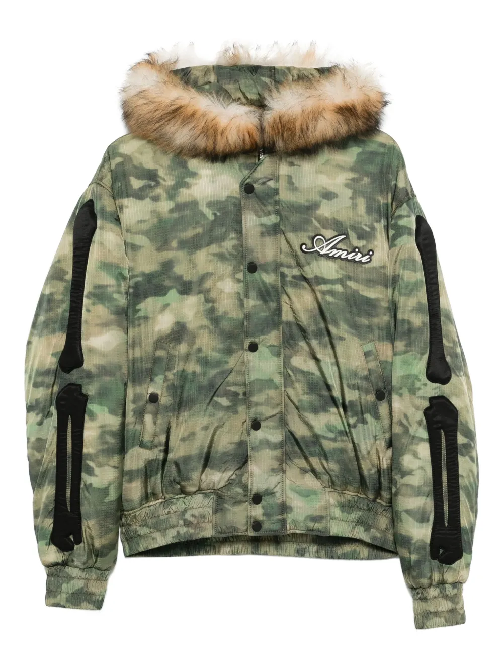 AMIRI chamarra con capucha de pelo artificial | verde | Image 1