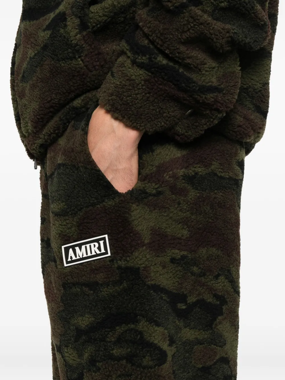 AMIRI Fleece shorts met trekkoord Groen