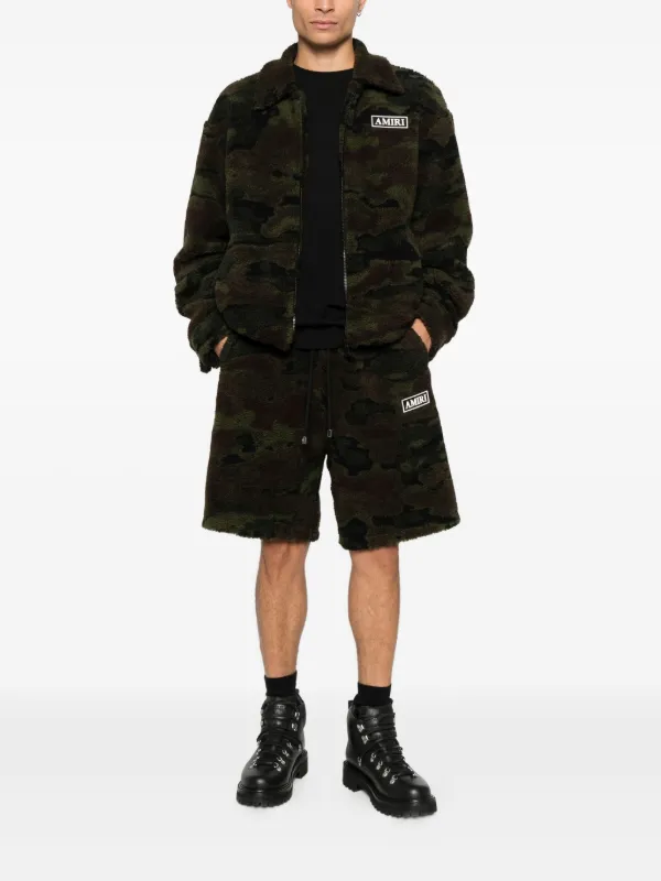 rhude ジャケット　カモフラ　amiri AMIRI Camo Fleece zip-up Bomber Jacket | Green | FARFETCH