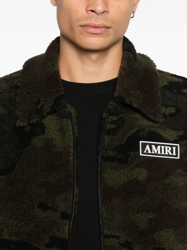 AMIRI カモフラージュ フリース ボンバージャケット | グリーン