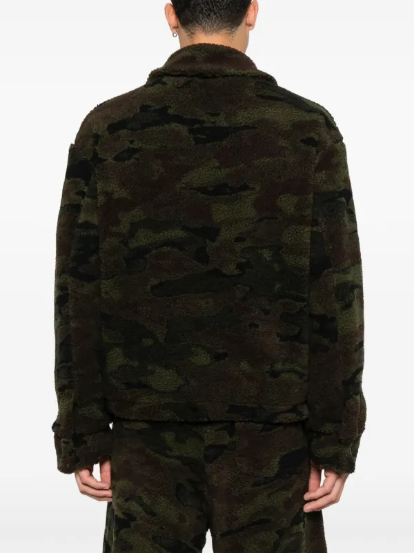 rhude ジャケット　カモフラ　amiri AMIRI Camo Fleece zip-up Bomber Jacket | Green | FARFETCH
