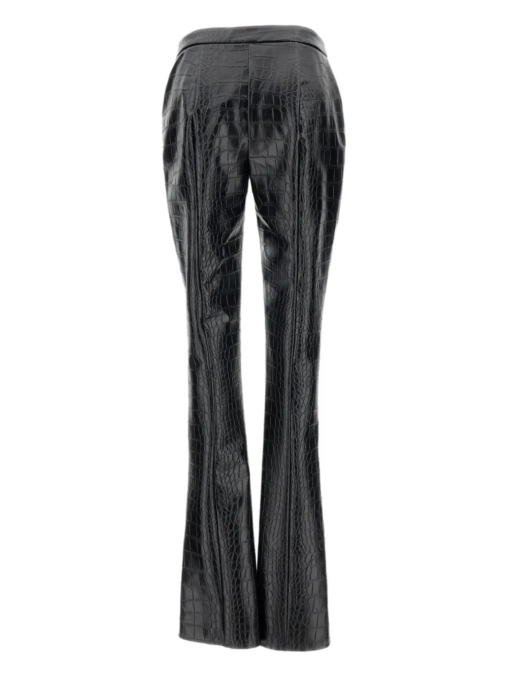 Elisabetta Franchi crocodile-effect high-waisted trousers - Zwart