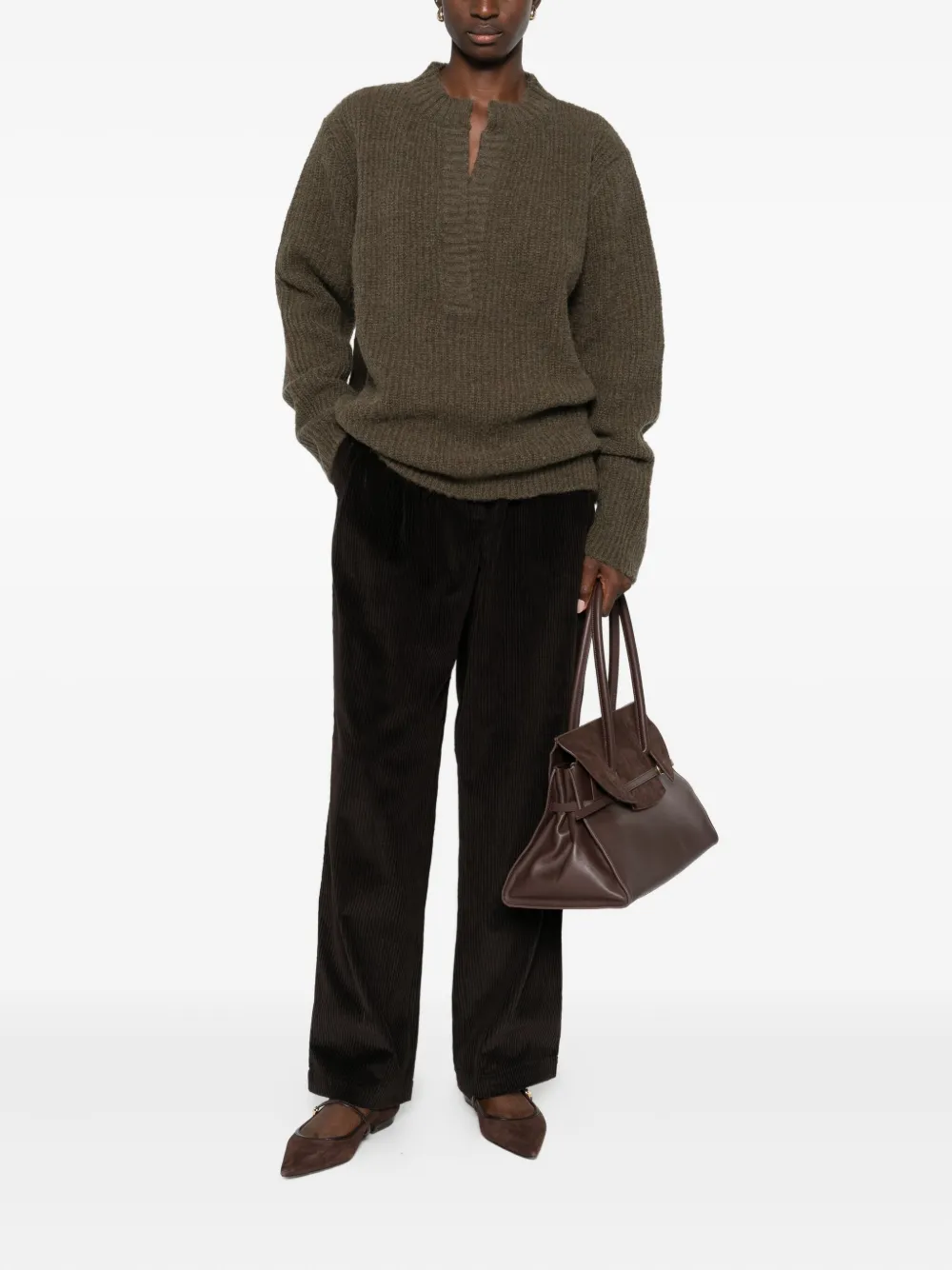 The M V-neck Sweater In Green