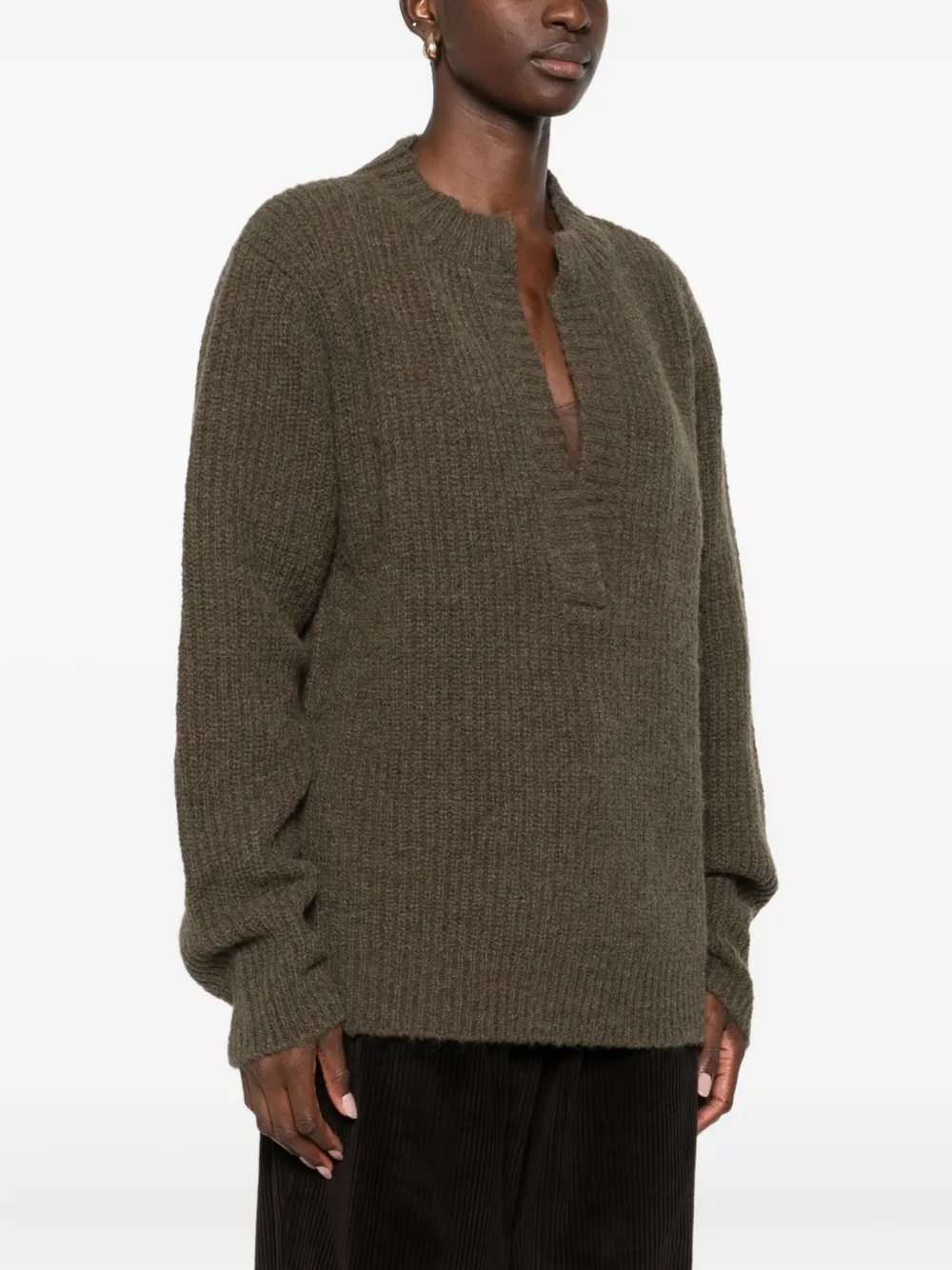 The M V-neck Sweater In Green