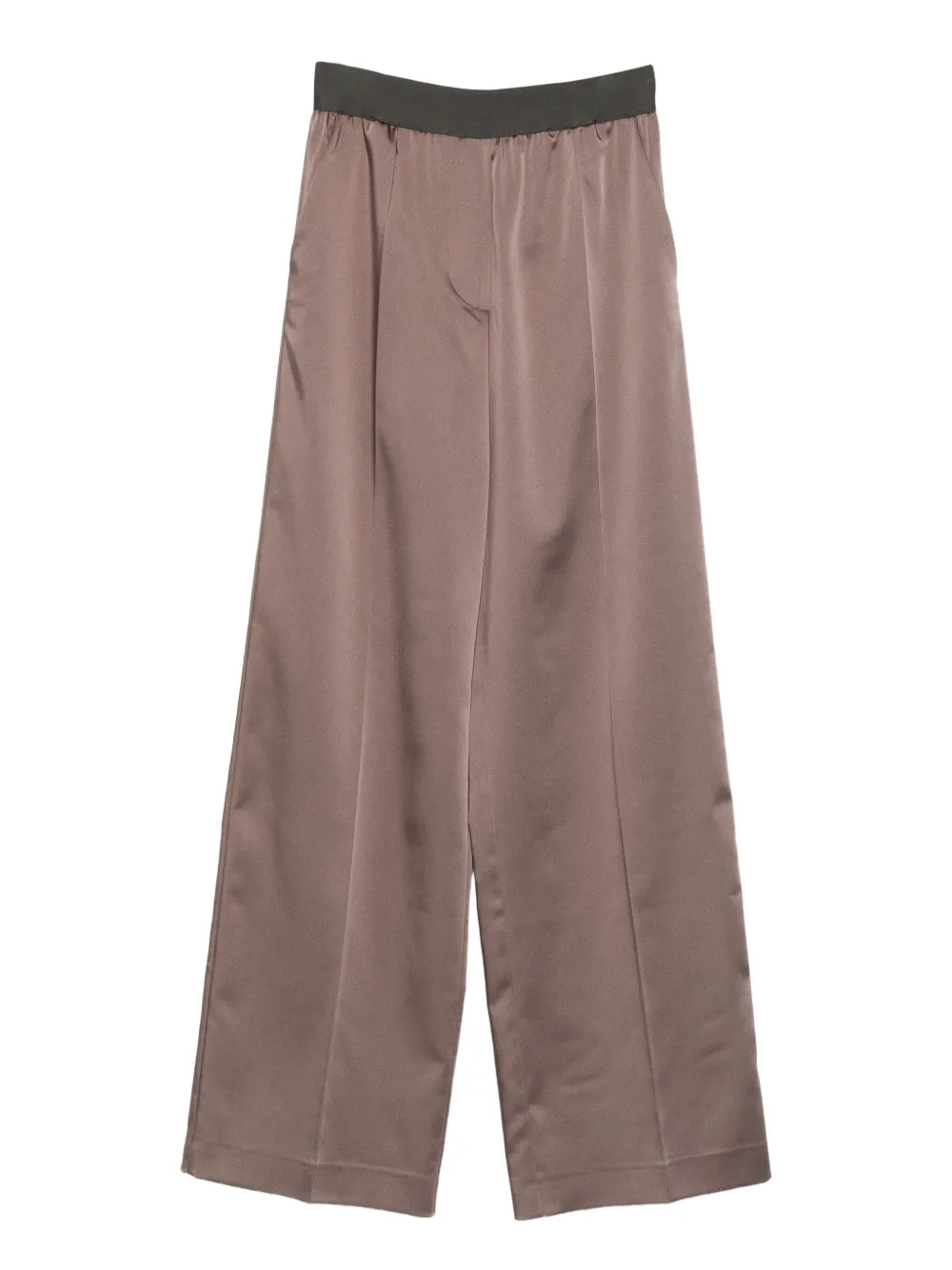 The M Wool Wide-leg Trousers In Brown