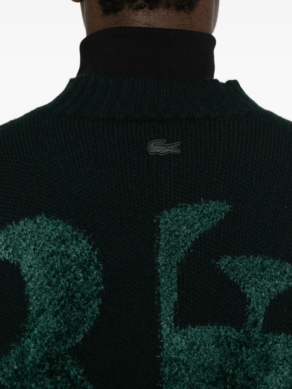 Lacoste Trui met jacquard Groen
