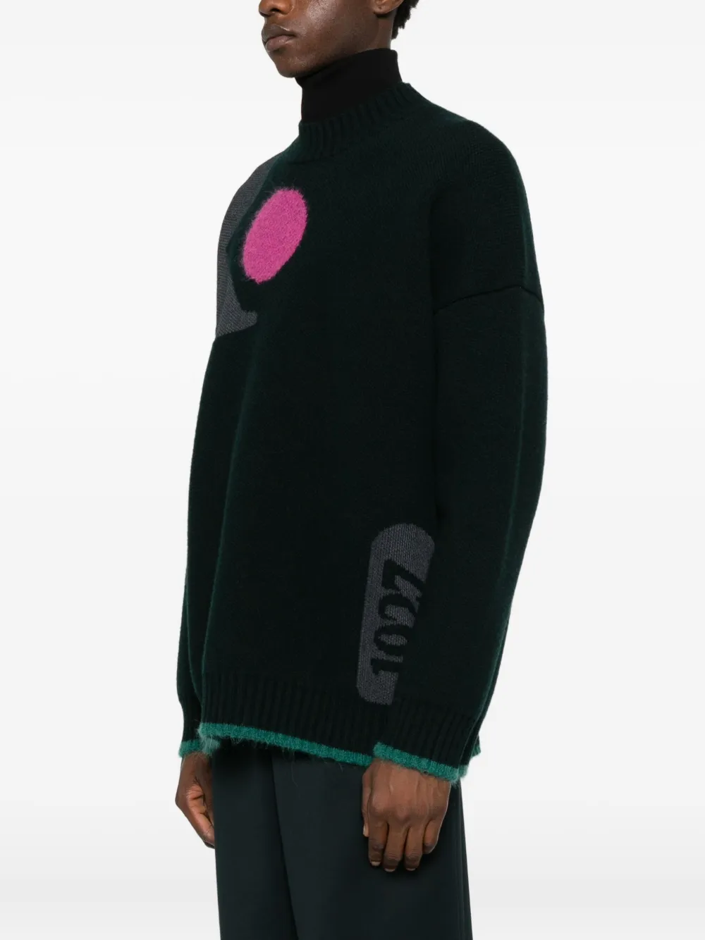 Lacoste Trui met jacquard Groen