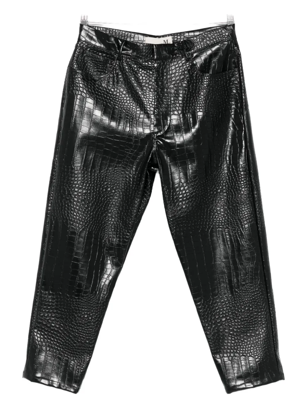 THE M crocodile-effect trousers - Nero