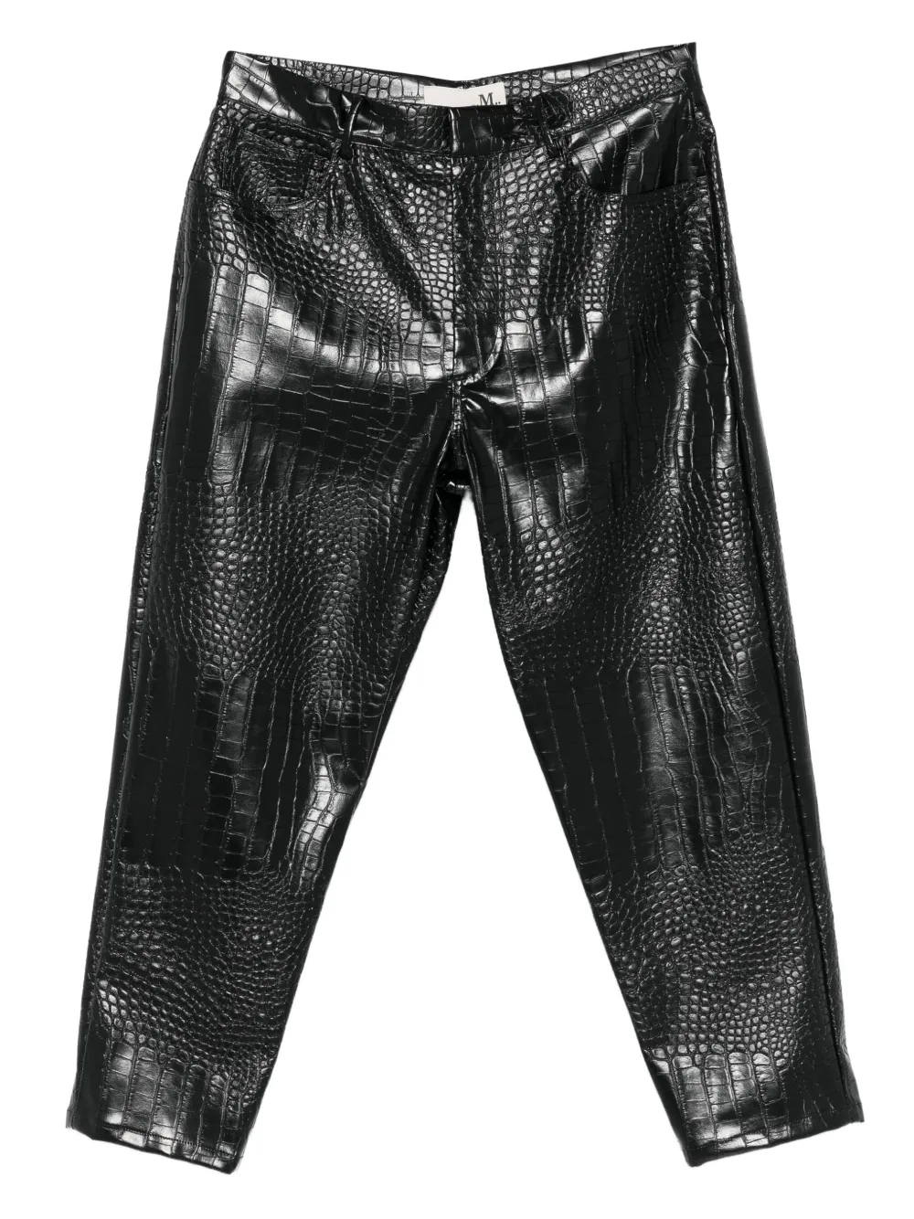 THE M crocodile-effect trousers | Black | Image 1