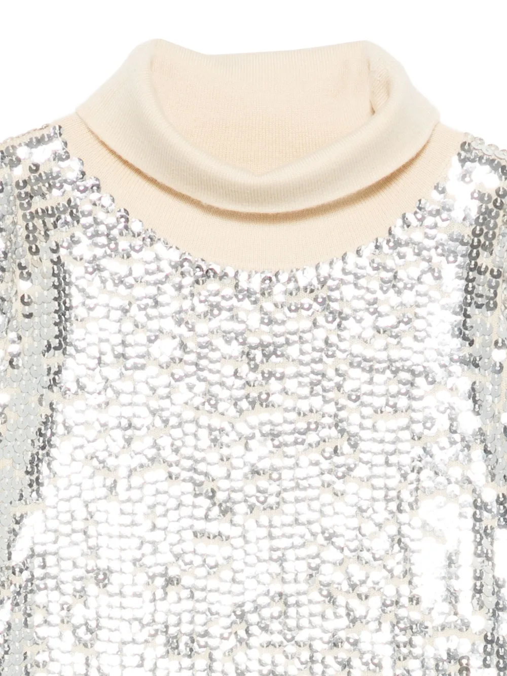 Nº21 Kids T-shirt met col en pailletten Zilver