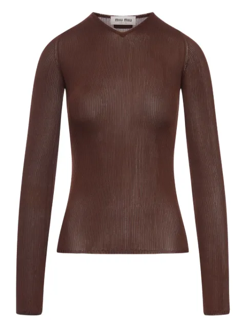 Miu Miu ribbed long-sleeve T-shirt