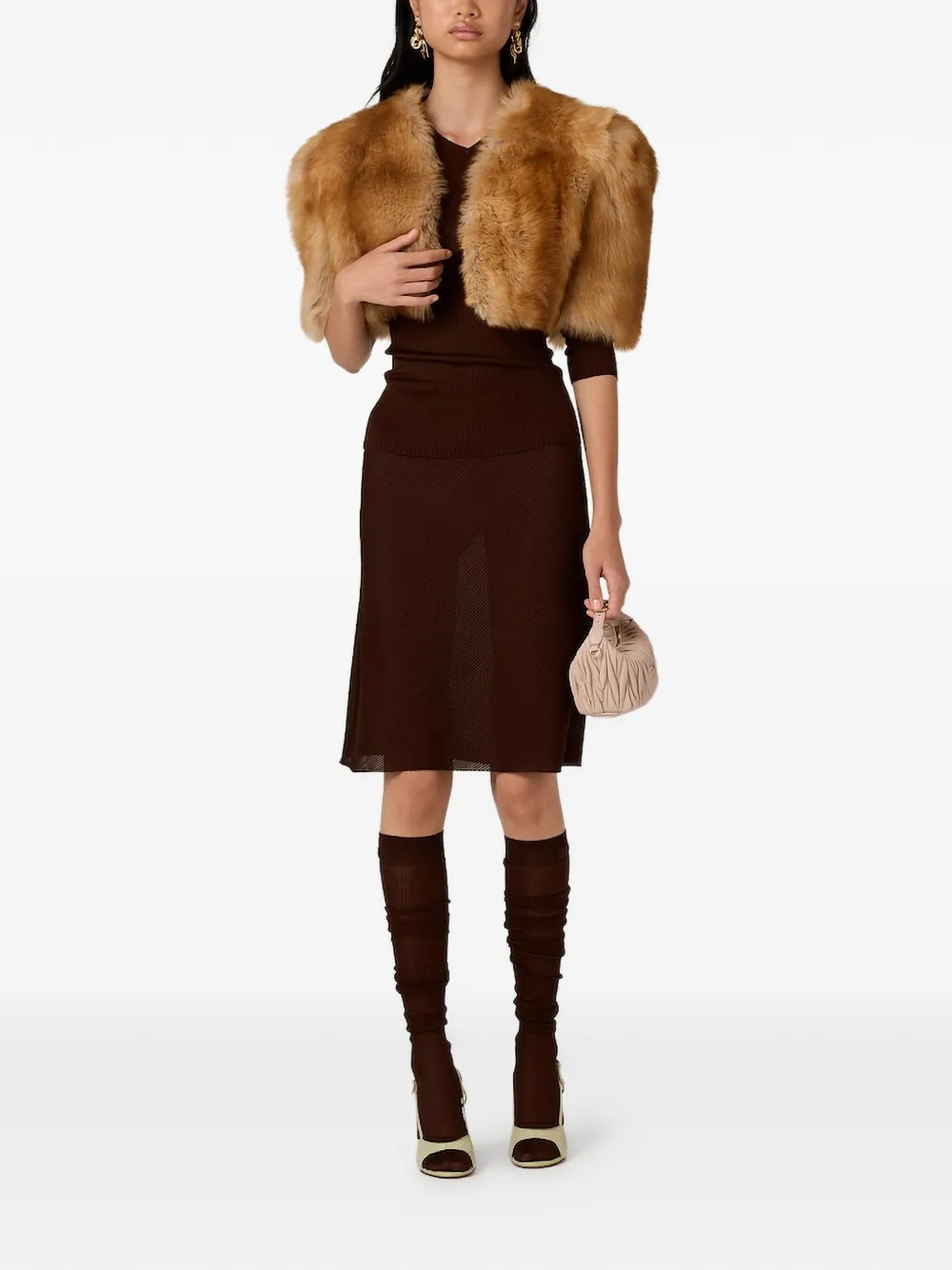 Miu T-shirt met lange mouwen Bruin