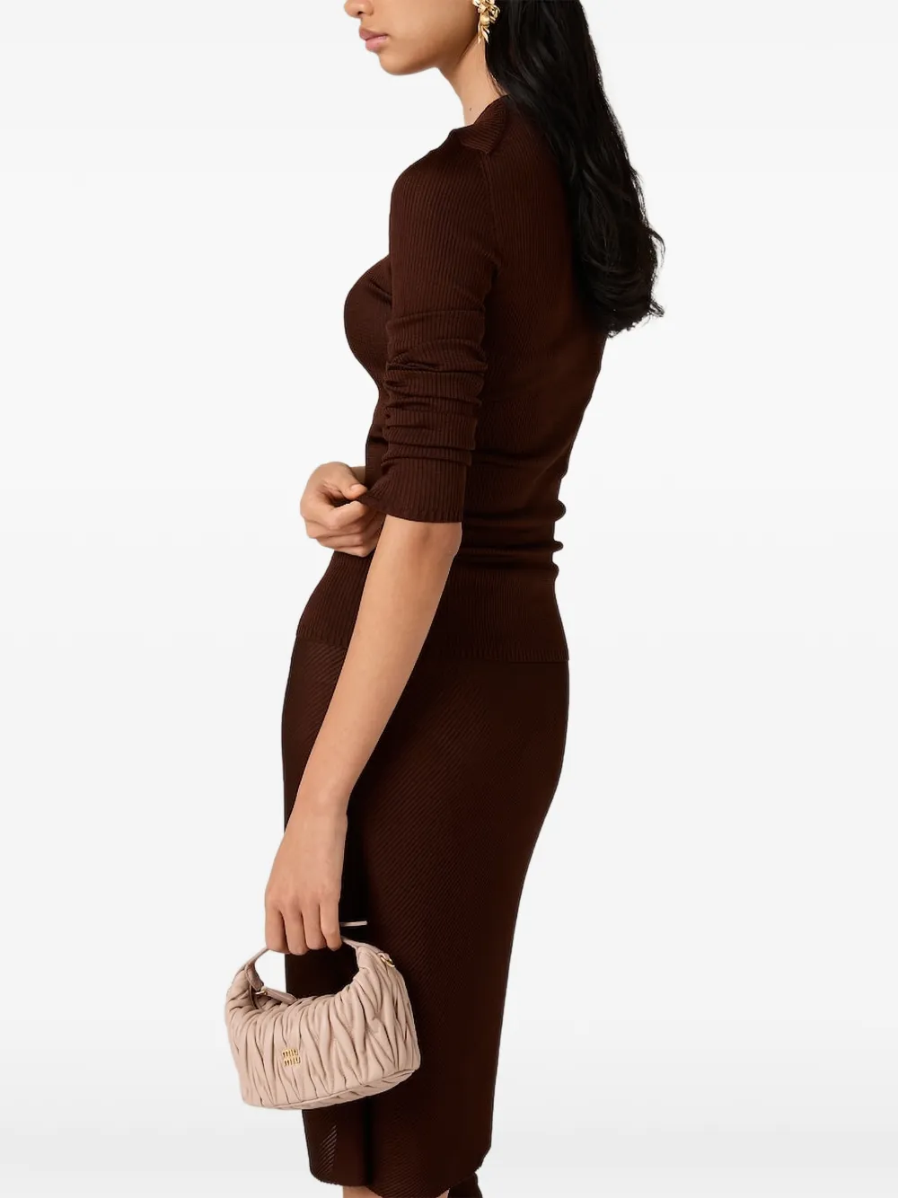 Miu T-shirt met lange mouwen Bruin