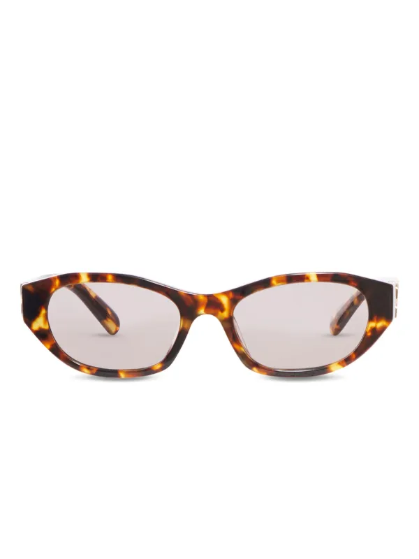 Miu Miu Eyewear ロゴプレート サングラス | ブラウン | FARFETCH JP