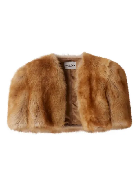 Miu Miu short-sleeve lamb fur jacket
