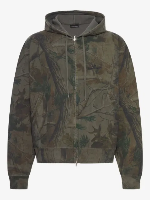 Balenciaga camo-print zip-up hoodie