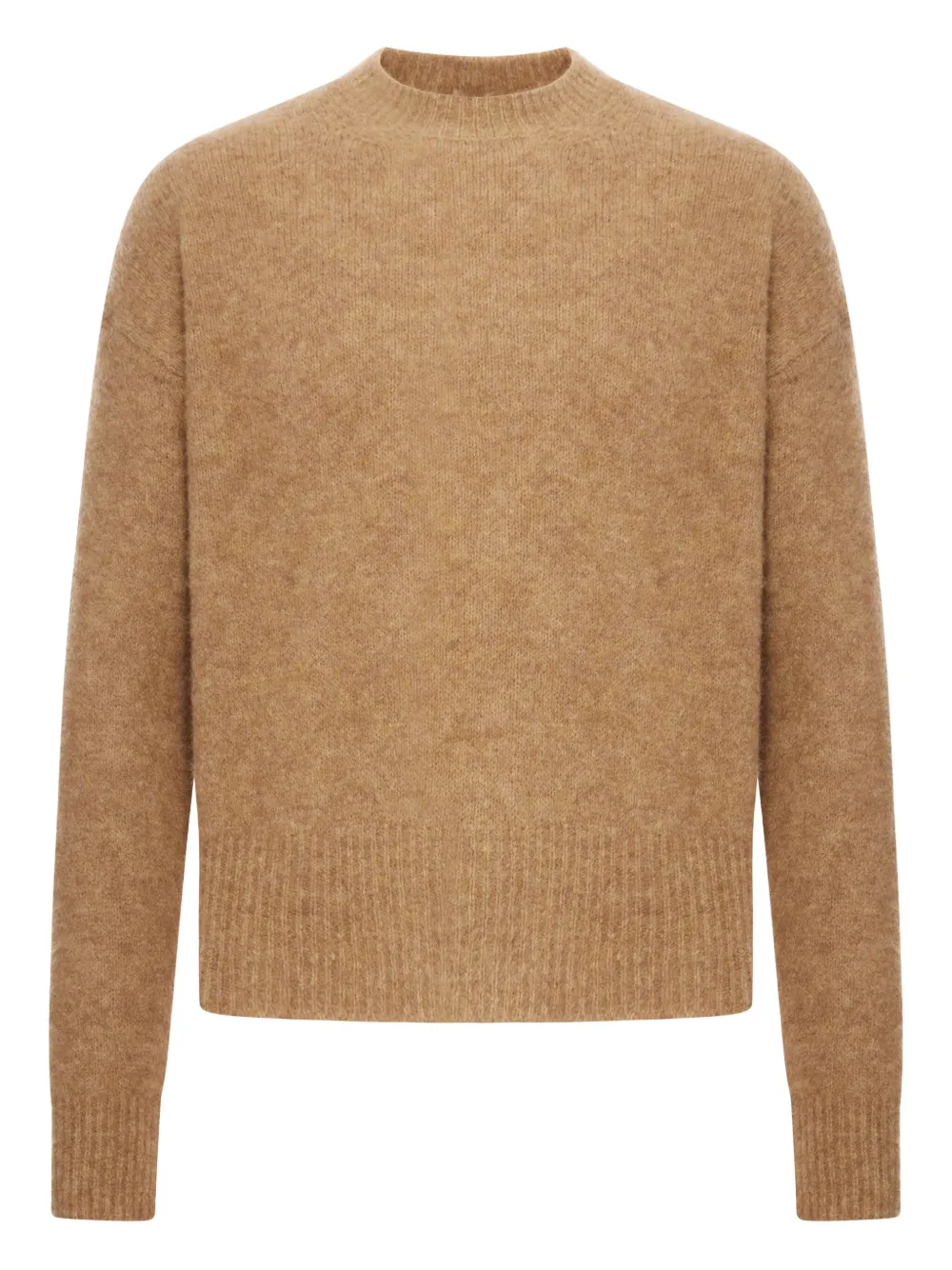 AMI Paris logo-detail crew-neck sweater | Brown | Image 1