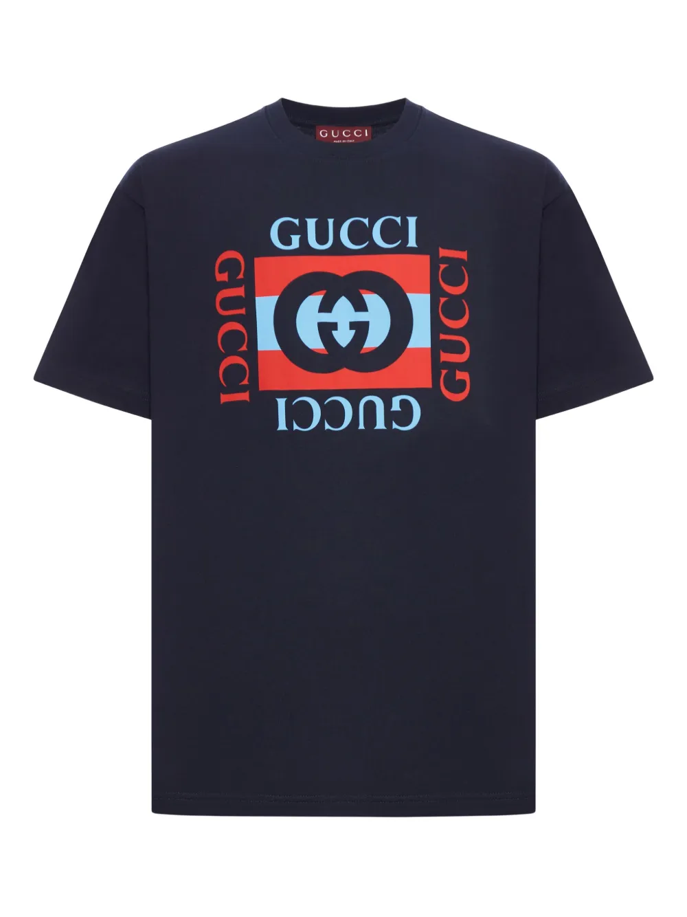 【まもなく値下げ終了】GUCCI ブラック コットン Tシャツ GUCCI インターシャ シルクコットン Tシャツ ・ブラック | GUCCI公式