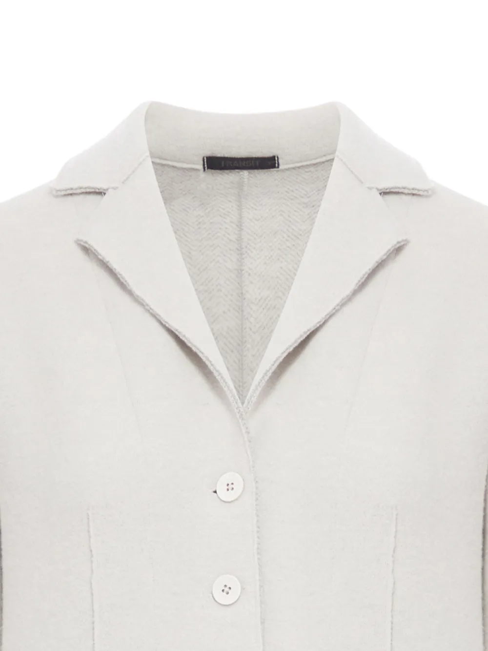 Transit Vest met visgraatpatroon Grijs