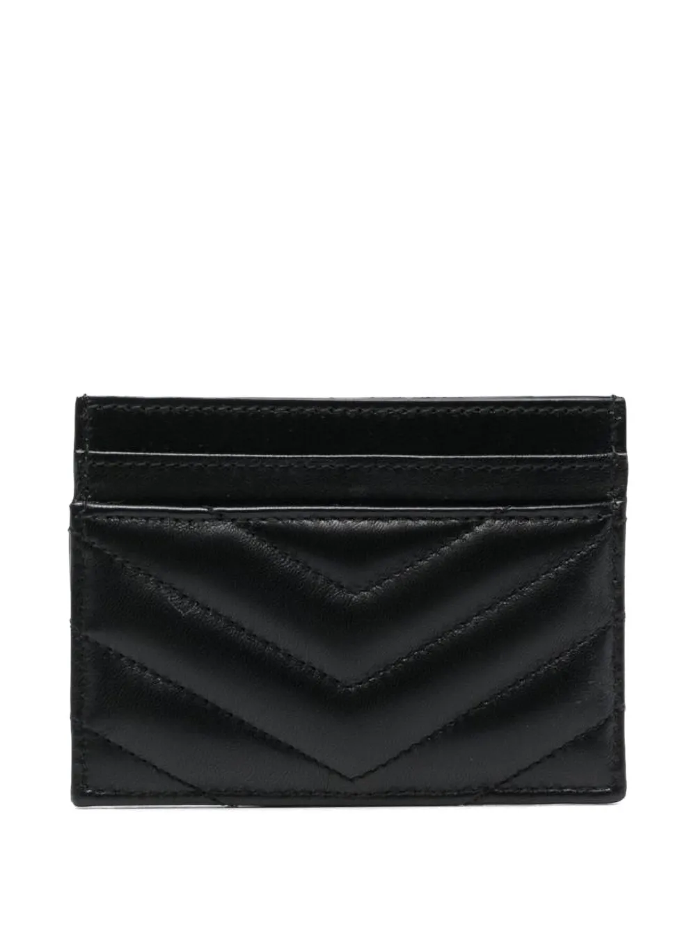 Saint Laurent Chevron Logo Cardholder In Black